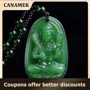 【 CANAMEK 】 Chinese Lucky Amulet Buddha Necklace Manjushri Bodhisattva Guanyin Pendant For Men Women Long Sweater Chain Gift