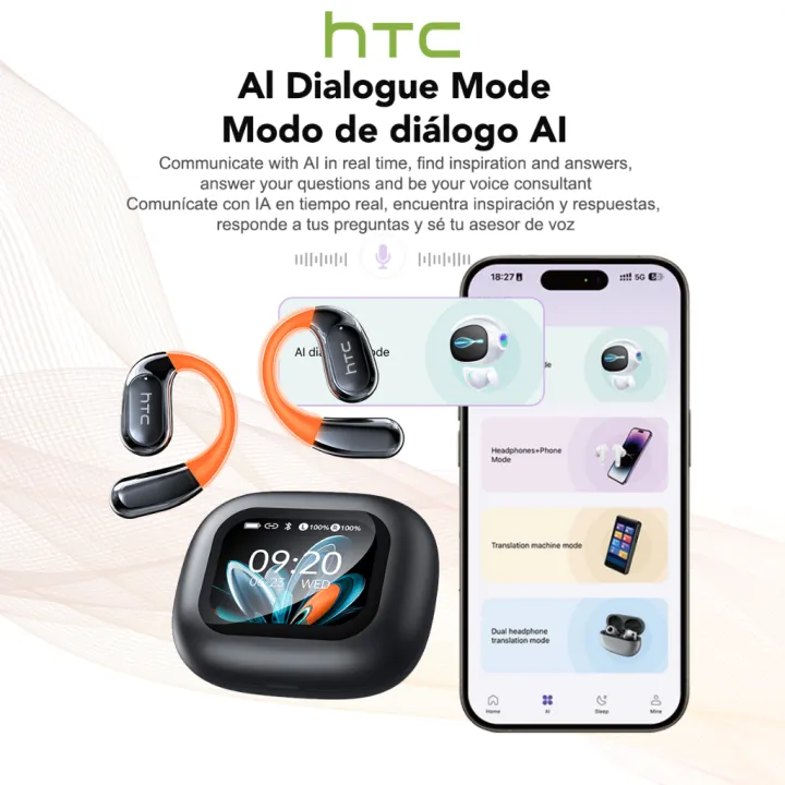 HTC NE27 AI Dịch thuật thời gian thực Tai nghe BluetoothTWS Bluetooth 6.0 Chất lượng âm thanh HiFi IPX5 Tai nghe không dây chống nước Bảo hành một năm | BigBuy360 - bigbuy360.vn