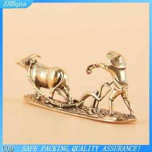 [COD] 1 Piece Vintage Home Ornament Collection Of Tea Pet Brass Carving Handholds Metal Crafts Old Farmer And Cow Living Room Decoration