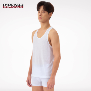 [แพ็ค 3ตัว] MARKER® เสื้อกล้ามสีขาว ผู้ชาย เสื้อตัวใน (บางพิเศษ) / 098
