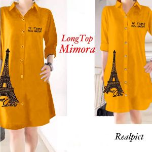MRSBAJU - KEMEJA WANITA / KEMEJA KOREA / KEMEJA MURAH / KEMEJA TERBARU - LONG TOP MIMORA