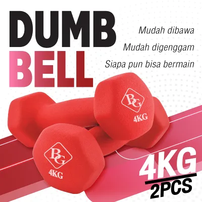 HTD Sport Dumbbell 4Kg Neoprene Rubberized Cast Iron Alat Olahraga Fitness Q-304 4Kg 2Pcs