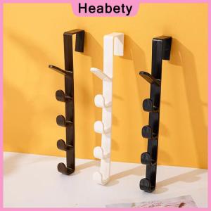 Heabety Fivesegment Door Hook Coat Bag Towels Cap Hair Bands Seamless Holder Home Bedroom Storage Organization Plastic Pure Color Rack