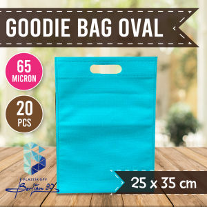 (20 PCS) Tas Spunbond Goodie Bag Oval 25x35 cm / Tas Souvenir Tebal / Tas Kain Polos BISA DISABLON