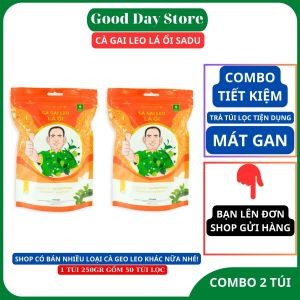 COMBO 2 TÚI Trà cà gai leo lá ổi Sadu hỗ trợ tiêu hóadạ dàytim mạchgiảm cântiêu hóa