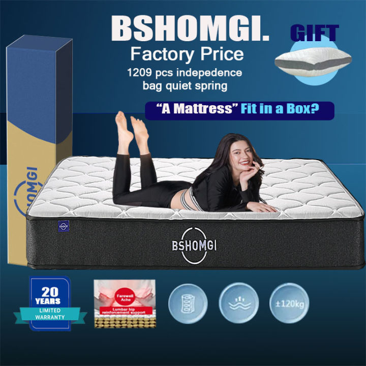 BSHOMGI BOX MATTRESS 10 inch Individual Pocket Spring Queen bed