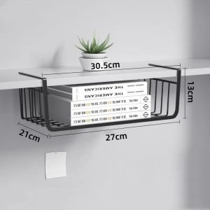 Under Shelf Table Storage Basket Under Desk Hanging Basket Desk Kitchen Cabinet Wardrobe Storage Rack Multifunction Organizer