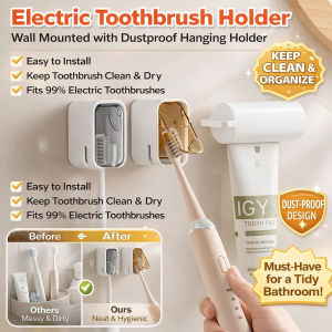 ✨2025 Upgraded Toothbrush Holder Stand - Dustproof Waterproof Wall-mounted Organizer Secure & Durable With Internal Ventilation Thickened Material For Electric Toothbrush Storage