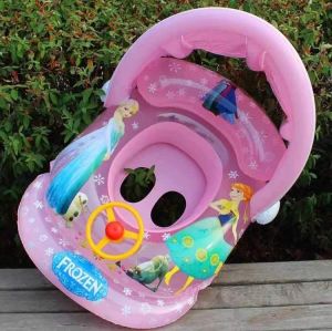 Floater Sunshade Infant Swimming Ring Baby Sunscreen Sitting Ring 0-6 Year Olds - Cartoon Salbabida
