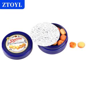 [COD]🔥🔥🔥ZTOYL 1Pcs 1/12 Dollhouse Miniature Danish Cookie Blue Tin Box Set Kitchen Accessories