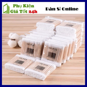 Hộp 200 Tăm Bông Ngoáy Tai 2 Đầu Vệ Sinh Tai Mũi - Kháng Khuẩn Mềm Mịn - Bông Tăm Ráy Tai [ Hộp 200 Que ] Nhựa 100% bông cotton Tự Nhiên An Toàn Khi Sử Dụng