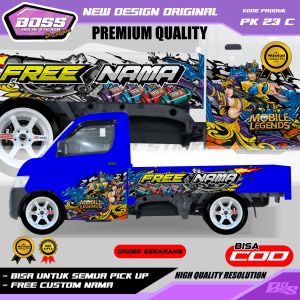 PK 23 - STIKER DECAL MOBIL PICKUP NEW CARRY L300 GRANMAX STRADA DMAX ZEBRA GRATIS CUSTOM TULISAN