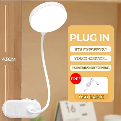 FAMILY`S CHOICE 1pcs Rechargeable Table Lamp USB Lamp Shade For Bedroom Dim Clip Desk Lamp Mini Study Light For Room