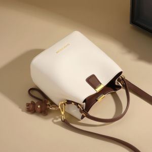 2025 New Genuine Leather Crossbody Bucket Handbag Summer High-end Versatile Shoulder Bag