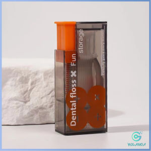 Yolanda【มีสินค้าในสต๊อก】 กล่องเก็บไหมขัดฟัน อัตโนมัติ ป๊อปอัพ  ขนาดพกพา Floss storage box