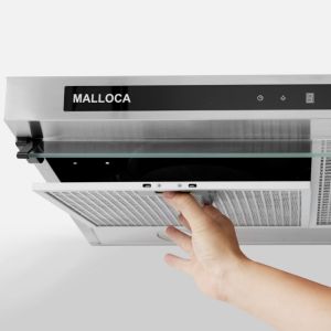 Máy Hút Khói Khử Mùi Malloca H342.6 TC/H342.7 TC/H342.9 TC - Công Suất Hút 500m3 - Điều Khiển Cảm Ứng - Inox Phối Kính Đen Siêu Bền - Hàng Chính Hãng