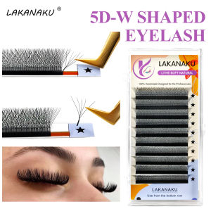 LAKANAKU Cilios 5D W-shaped Eyelash Extension Automatic Flowering W Lashes C/D Curl High Quality Individual Fake Eyelashes