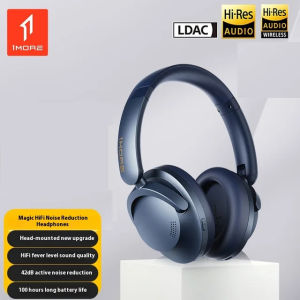 Original 1MORE HQ51 Sonoflow ( Pro )Wireless Bluetooth Headphones LDAC Hi-Res ANC Ws LDAC 70H Battery Connect 2 Devices 5 Mic
