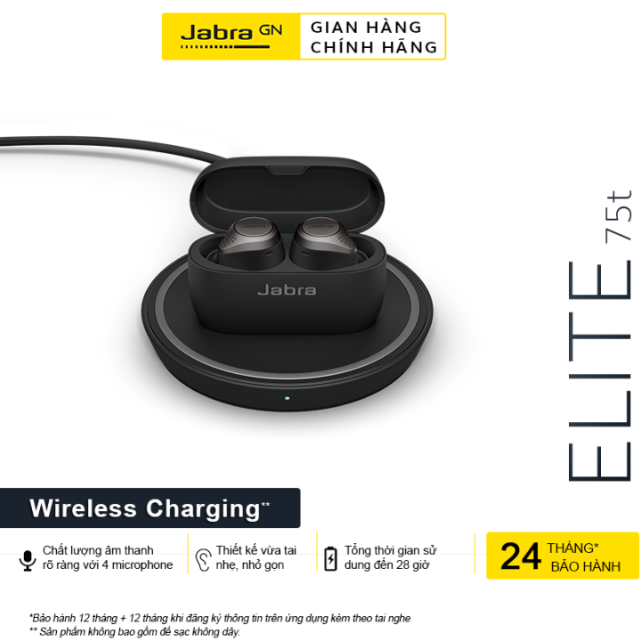 Bản nâng cấp] Tai Nghe Bluetooth True Wireless Jabra Elite 75T
