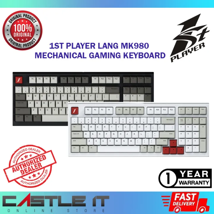 1st Player Lang MK980 98Key Gateron Switch YELLOW BLUE WHITE Wired RGB Phantom Gray White Mechanical Gaming Keyboard