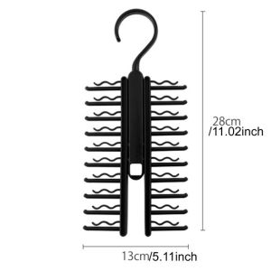 Adjustable Tie Storage Rack 360 Degree Rotating Household Tie Shelf Belt Scarf Neckties Hanger Holder