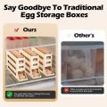 PP Plastic Refrigerator Egg Storage Box 30 Grids Large Capacity Automatic Scrolling Egg Holder Practical Space Saving Roll Off Egg Storage Rack Homeuse. 