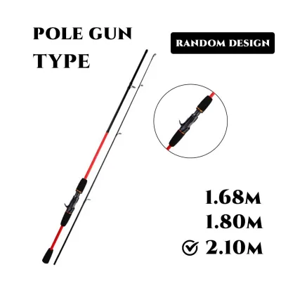 RANDOM DESIGN Lightweight 1.68M / 1.8M / 2.1M Pole Gun Type and Straight Type Spinning Rod Casting Rod Fishing Rod