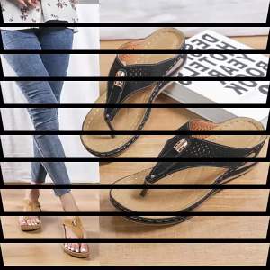 [Free Shipping] Plus-size Wedge Casual Slippers for Women New Fashionable Height-Increasing Outdoor Slip-On Shoes
