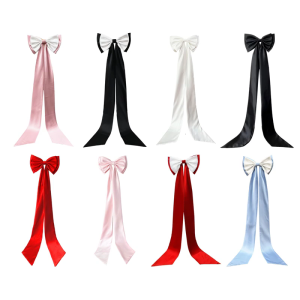 Luxurious Large Satins Bows Sash Women Removable Large Elegant Bows for Wedding Dresses and Occasion