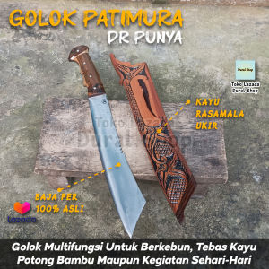 Golok Cibatu Asli Patimura Ukir Panjang Golok Kerja Pemotong Kayu dan Pohon Besar Fulltang Baja Per