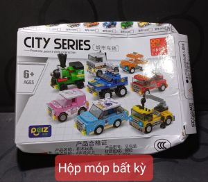 Bộ Gạch Lắp Ghép Các Mẫu Xe Oto Xe Tải Xe Xây Dựng - Cứu Hỏa Đồ Chơi Giáo Dục Lắp Ráp Thành Phố Xe Car Mini 8cm 07074