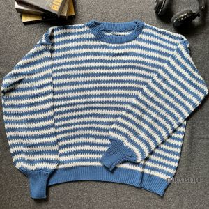 MIRNA SWEATER KNIT STRIPE Lengan Balon fit to XXL