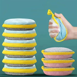 Magic Sponge 5pcs Double Side Dishwashing Kitchen Tableware Dish Washing Brush Pan Pot Dish Wash Sponges Household Cleaning Tools