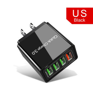 SG Stock | Quick 3.0 Wall 4 Port USB Fast Charging Portable Adapter UK EU Plug