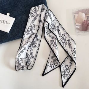 MADEWITH Multi-Function Long Narrow Scarf 1406cm Decorative Trendy Neckerchief Fashion Accessories Bag Tie Decoration For Women Gift