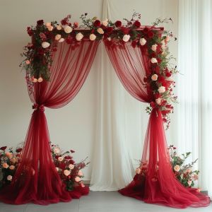 CUBBY Rod Pocket Tulle Fabric Backdrop Multicolor Multi-purpose Backdrop Curtains Decoration Props Party Curtains Wedding Arch Decor Wedding Decor