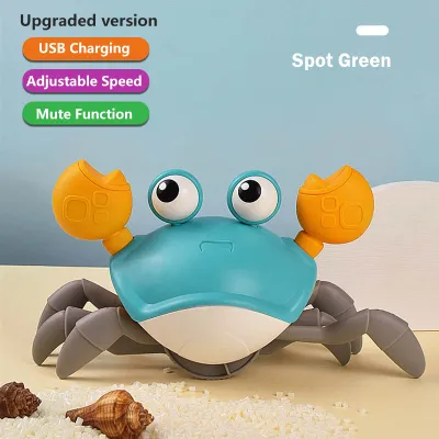 Cute Electric Induction Crab Music and LED Light Baby Toy Tract Crawling Swimming Water Bath Toys children day gift