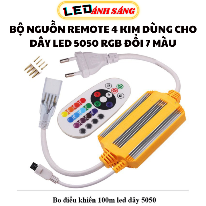 Bộ Nguồn Romote điều khiển 4 kim Dây LED 5050 RGB đổi 7 màu | Lazada.vn