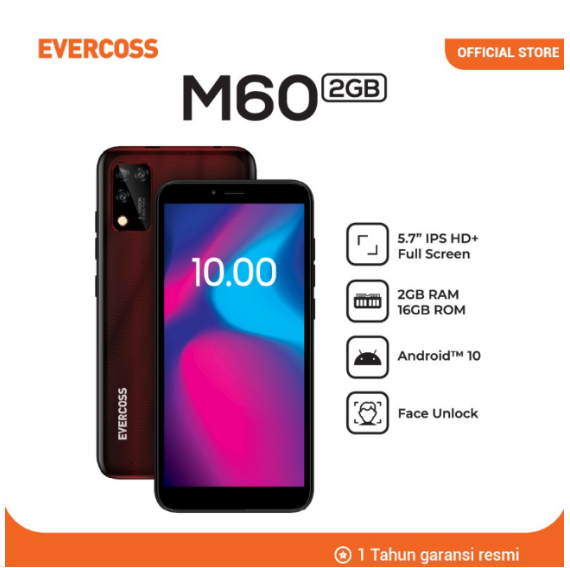 4g Lte Evercoss 4g Ram 2gb Evercoss M60 Inchi IPS HD+ Full Screen
