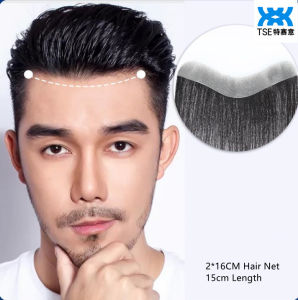 Mũ tóc giả TSE Real Hair Mens Hairline phụ kiện tóc gắn dính không nhìn thấy cho vùng trán cao buộc tay liền mạch RW13/RW07