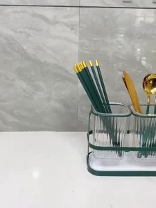 Kitchen Spoon  Fork Drying Rack Tableware Storage With Water Utensil Kitchen Organizer 筷子筒沥水架
