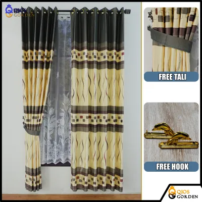 Gorden Blackout Import Mewah Lebar 140 cm Atau 6 gelombangTinggi 200 sampai 270 cm Motif Printing