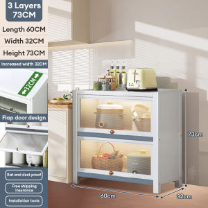 LACCOHUG Dustproof Kitchen Cabinets Bamboo 3/4/5/6 Layers Cabinets Multifunctional Cabinets Microwave Cabinets Kabnet Dapur