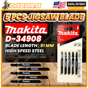 Nasara Makita 1 Set / 5 Pcs Jigsaw Blade HCS Straight Cutting Wood PVC Metal Fast Speed Cutting / Mata Jigsaw / 锯条