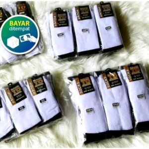 kaos kaki sekolah.kaos kaki putih hitam 12 pasang