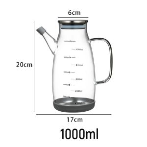 Seeko 600ml/800ml/1000ml Glass Oil Bottle Cooking Oil Vinegar Soy Sauce Bottle Leak Proof Kitchen Tool
