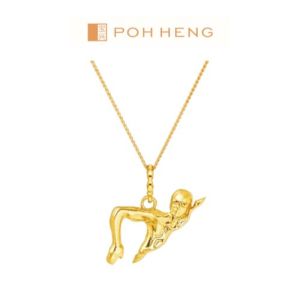 Poh Heng Jewellery 22K Ace of Swimming Pendant in Yellow Gold [Price By Weight]