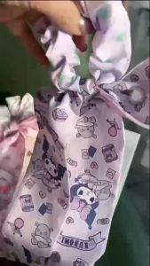 Ikat Kepala🧣 卡通飘带发圈 Cartoon Hair Tie 蓝粉玉桂狗美乐蒂飘带大肠发圈网红气质发绳可爱橡皮筋弹力 Cute Hair Rope Hair Ring Ribbon