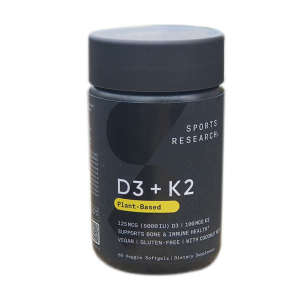 ❀Imported from the United States Sports Research Vitamin D3 K2 Soft Capsule Vegetarian Plant Extract Calcium☸