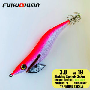FUKUSHIMA 3.0 SQUID JIGS GLOW EGI LURE FISHING WOOD SHRIMP BAIT SHARP HOOKS 17GRAMS CUTTLEFISH OCTOPUS BOAT AND ROCK FISHING